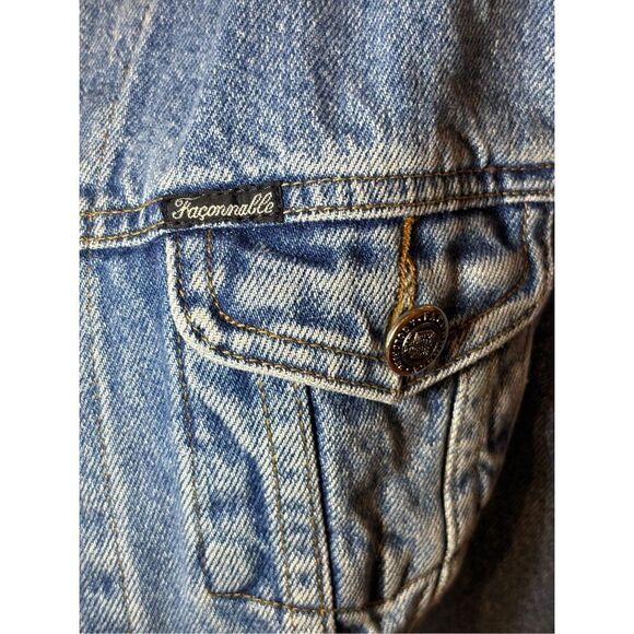Vintage Faconnable Light Wash Western Denim Jacket - Picture 7 of 9